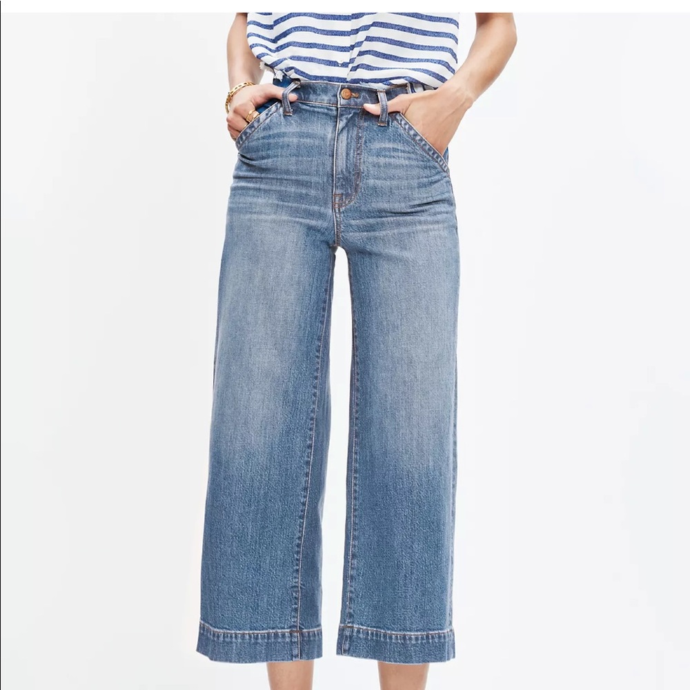 Madewell Wide-Leg Crop Jeans in Birdie Wash size 29